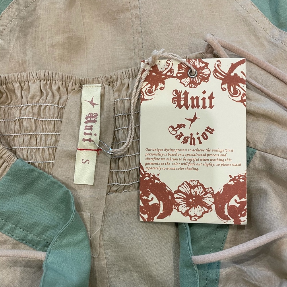 Mint, brown and tan chevron cotton midi dress - Picture 7 of 8